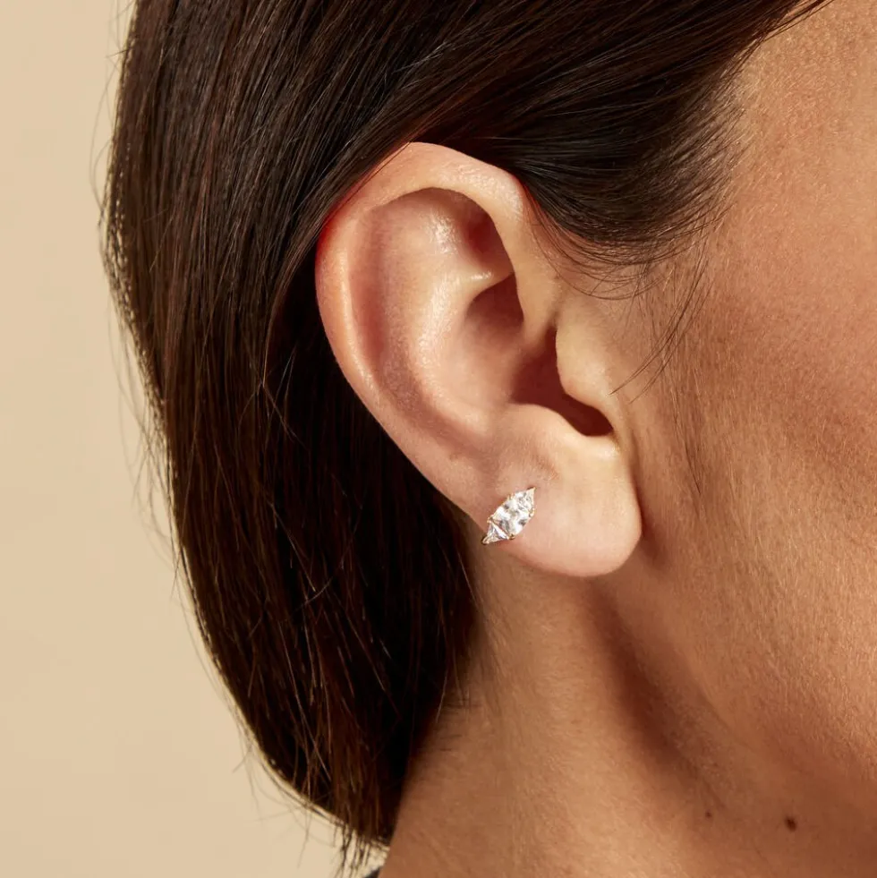 Piercing D'oreille Unitaire Derval Or Jaune Oxyde De Zirconium