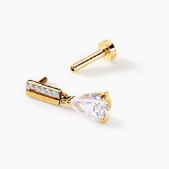 Piercing D'oreille Unitaire Peers Or Jaune Oxyde De Zirconium