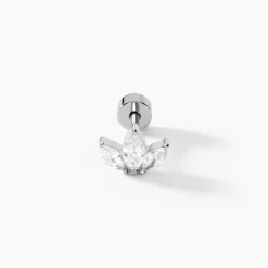 Piercing Gandie Acier Blanc Oxyde De Zirconium