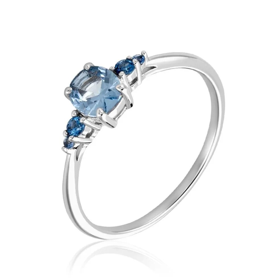 Solitaire Accompagne Argent Rainbow Oxyde De Zirconium