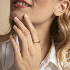 Solitaire Accompagne Argent Rainbow Oxyde De Zirconium
