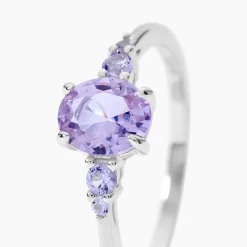 Solitaire Accompagne Argent Rainbow Oxyde De Zirconium