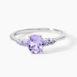 Solitaire Accompagne Argent Rainbow Oxyde De Zirconium