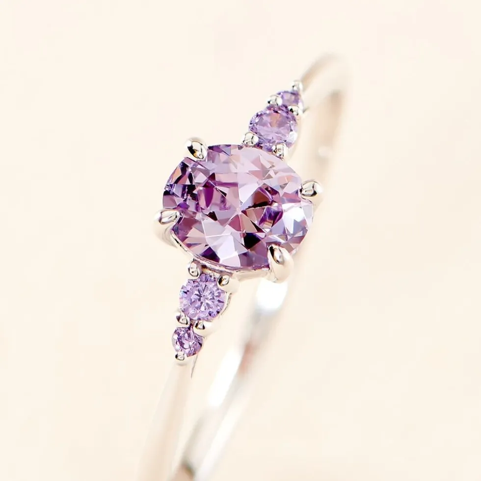 Solitaire Accompagne Argent Rainbow Oxyde De Zirconium