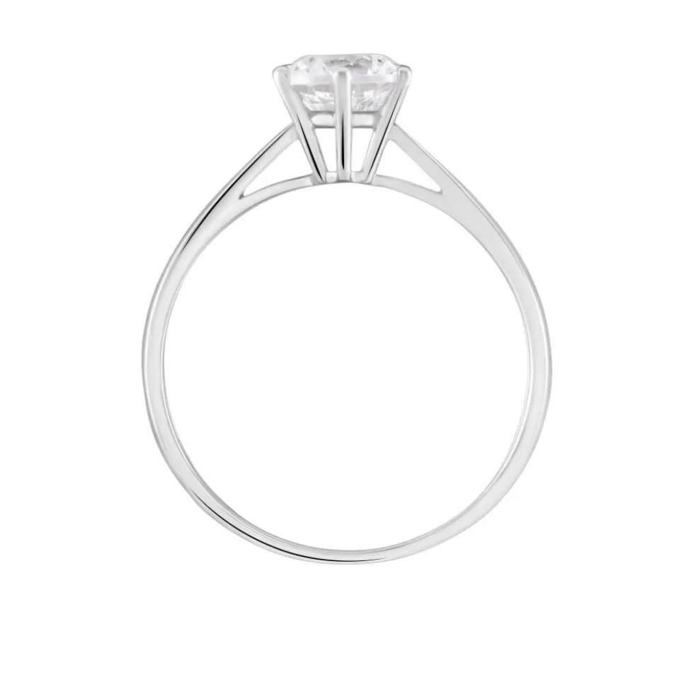 Solitaire Or Blanc Laurian Oxyde De Zirconium Blanc