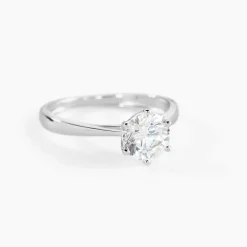 Solitaire Or Blanc Laurian Oxyde De Zirconium Blanc