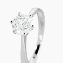 Solitaire Or Blanc Laurian Oxyde De Zirconium Blanc