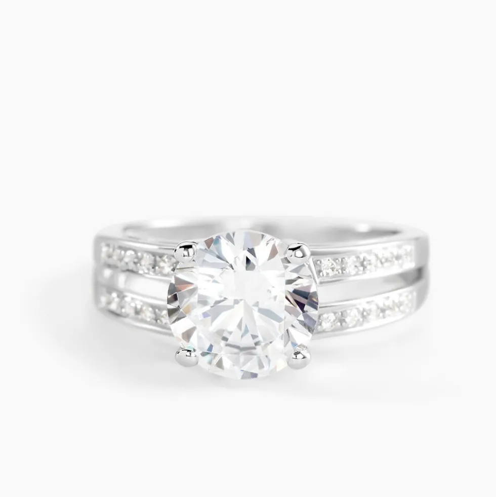 Solitaire Or Blanc Oxyde De Zirconium