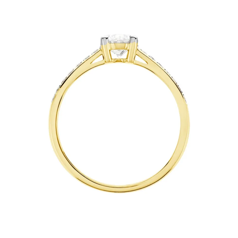 Solitaire Sosanna Ld Or Jaune Diamant Synthetique Blanc