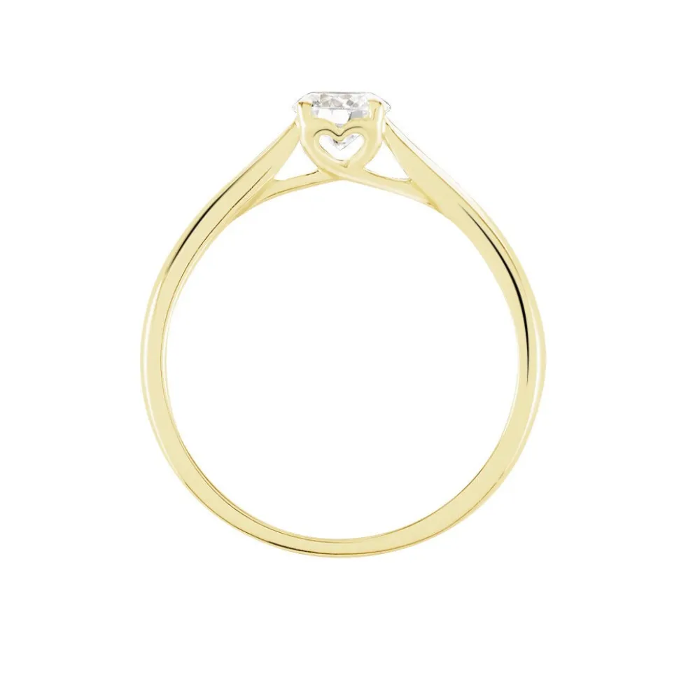 Solitaire Vicoeuria Ld Or Jaune Diamant Synthetique Blanc
