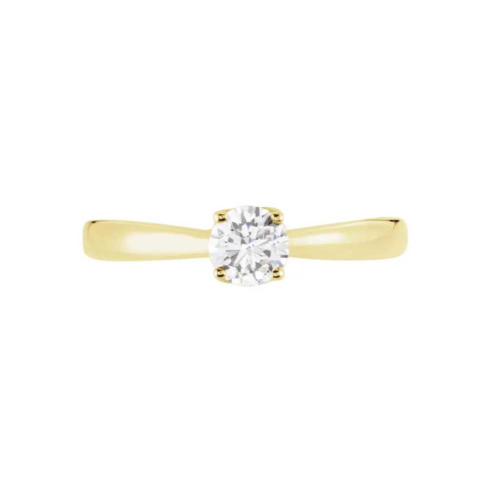 Solitaire Vicoeuria Ld Or Jaune Diamant Synthetique Blanc