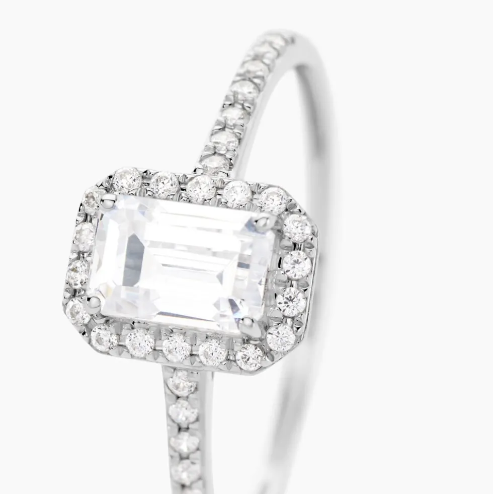 Solitaire Gwenyth Or Blanc Oxyde De Zirconium