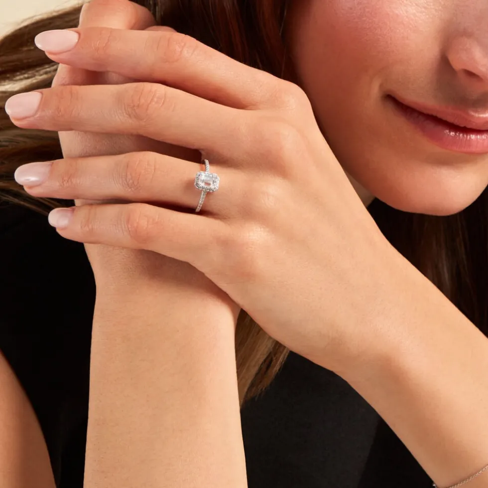Solitaire Gwenyth Or Blanc Oxyde De Zirconium
